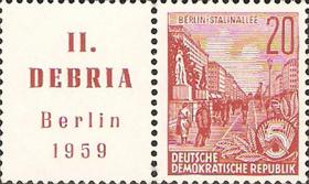 德国 东德邮票1959年柏林斯大林大街 左附票