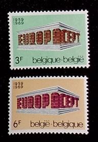 比利时 1969年 欧罗巴 2全新
