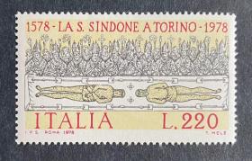 意大利邮票1978都灵大教堂殓布绘画1全新