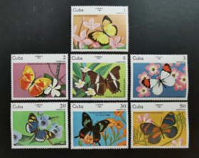 古巴  1984年动物昆虫 蝴蝶与花卉邮票