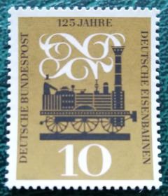 联邦德国邮票 西德 1960年 德国铁路125周年 1全新