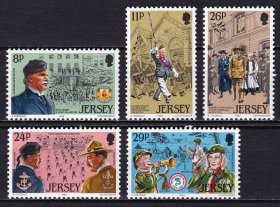 WH04-08 WH51-08 泽西岛邮票 1982 童子军75周年 5全新