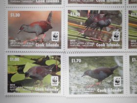 库克群岛2014年WWF-鸟类邮票4全新保品