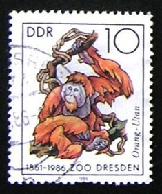 民主德国-东德 1986 灵长类动物 信销