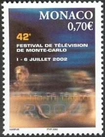 摩纳哥邮2002蒙特卡罗国际电视节1全新外国邮票