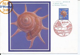 日本 1988年 海螺贝壳 邮票 极限片 一枚