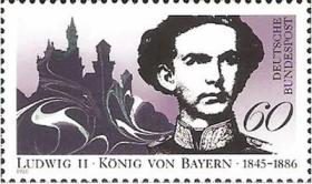 德国邮票 1986年 巴伐利亚国王路德维希二世 新天鹅宫 1全新