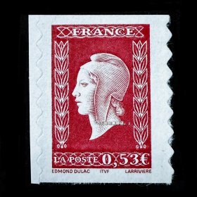 法国邮票 2005年 玛丽安娜普票 不干胶雕刻版 1全 外国邮票