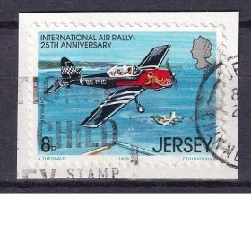 T080 泽西岛邮票 1979 第25届国际航空拉力赛 1枚 信销剪片