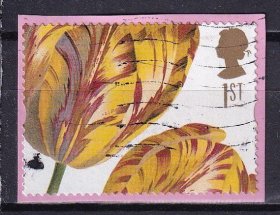 T270 T171 T303 英国邮票 1997 问候邮票 花卉 1枚 信销剪片