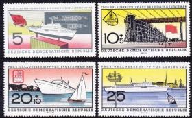民主德国东德1960邮票 工联渡假客轮下水 轮船 游轮 4全