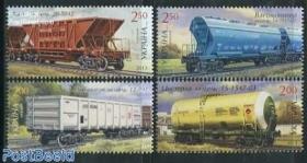乌克兰邮票2013年火车系列货运汽运列车4全