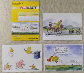 Y28/73-002-德国 动物卡通邮资明信片3全