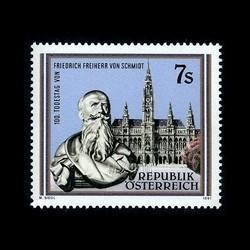 奥地利 1991 建筑师 施密特 逝世百年 外国邮票