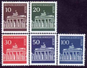 柏林邮票1966-70：普票 勃兰登堡门