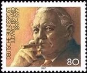 联邦德国西德1987邮票 名人 总理艾哈德诞生90周年 1全