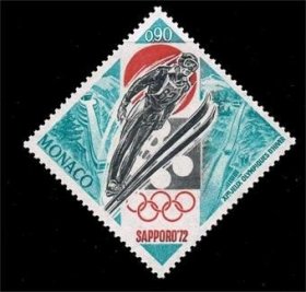 摩纳哥邮票1972：札幌冬奥会 1全，雕刻