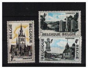 比利时 1974 年 旅游 建筑 邮票 新3全
