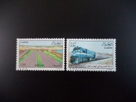 阿尔及利亚1987年火车运输 公路运输邮票2全 拍4件发四方连 55