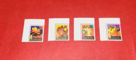 中国澳门票﹕96澳门发行中国传统玩具4全带左边角纸邮票原胶好品