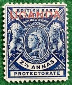 英属 乌干达邮票 1902年 维多利亚女王 1全 贴票 斯目5美金