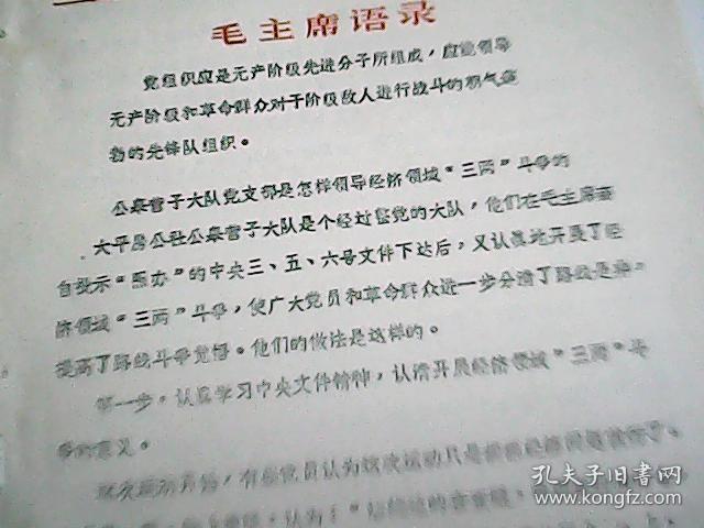 公皋营子大队党支部是怎样领导经济领域“三两”斗争的 油印