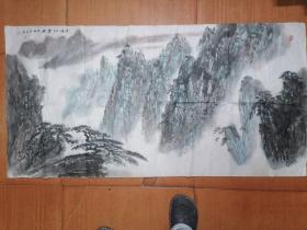 奇峰松云图（泰州著名画家沈鸿庆作品）