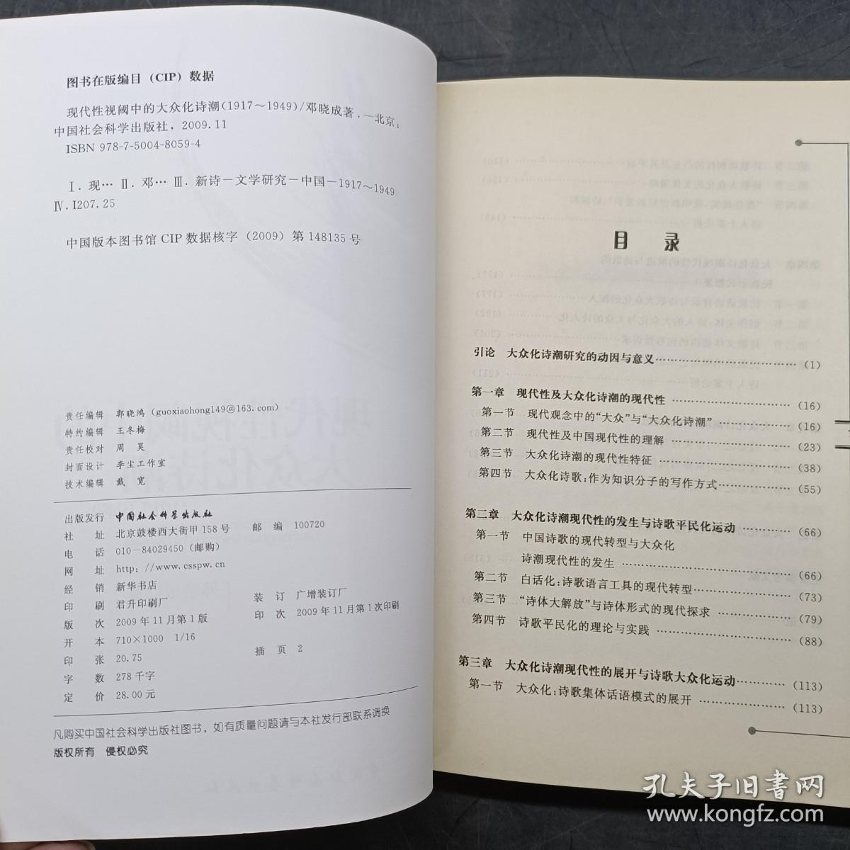 现代性视阈中的大众化诗潮（1917-1949）