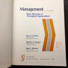 Management（Third Edition）Basic Elements of Managing Organizations