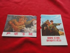 严惩飞贼 宣传画片 1970年 两张不同