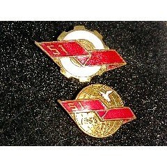 1958年五一劳动节鎏金珐琅铜章（对章）