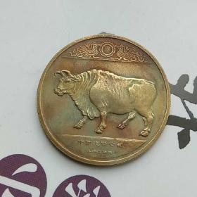 上海造币厂1985年生肖牛本铜章