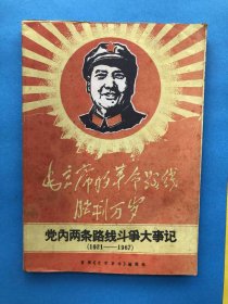 毛主席的革命路线胜利万岁党内两条路线斗争大事记（1921-1967）16开