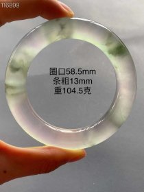 199_龙石种老翡翠飘花手镯
口径58.5mm
重104.5克