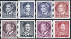 瑞典1983年 普票 古斯塔夫十六世夫妇 8全新 雕刻版 斯拉尼亚雕刻