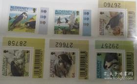 英属奥尔德尼群岛 2000年 世界野生动物基金会  WWF 动物保护 鸟类 猛禽鹰隼 6全新 带色标,版号