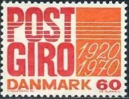 丹麦1970年 邮政储蓄银行服务50周年 1全新 雕刻版 斯拉尼亚雕刻