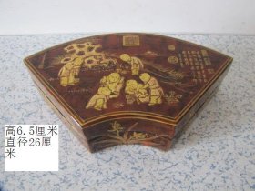 清代漆器人物描金果盒