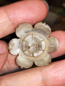 清代老玉雕帽花