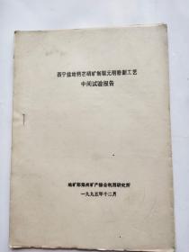 西宁盆地钙芒硝矿制取元明粉新工艺 中间试验报告