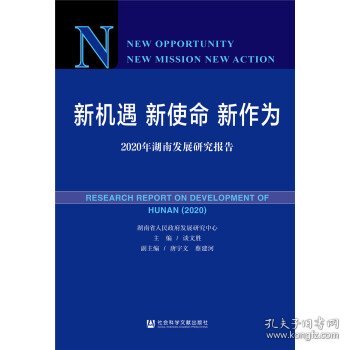 新机遇新使命新作为：2020年湖南发展研究报告