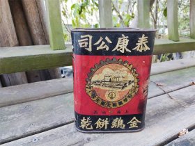 民国时期上海泰康公司金鸡商标饼干包装桶