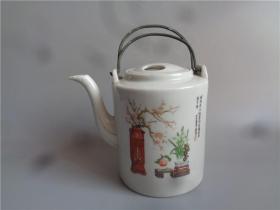 民国时期文房清供图茶壶