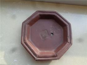 清末盖铺号章画押款八角紫砂壶盖