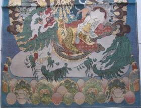 西藏佛祖财神(织锦画 精致苏绣)唐卡