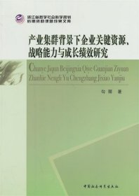 产业集群背景下企业关键资源、战略能力与成长绩效研究