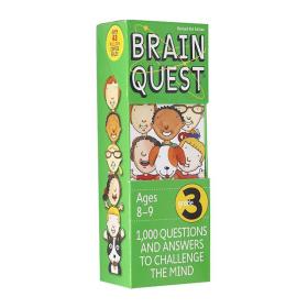 现货 Brain Quest Grade 3, Revised 4th Edition: 1,000 Questions and Answers to Challenge the Mind