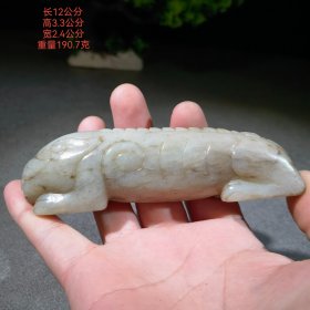 旧藏 和田玉鱼 把件