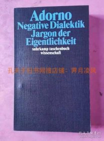 现货［德文德语原版］阿多诺：否定辩证法/否定的辩证法 Negativ Dialektik, Jargon der Eigentlichkeit, Theodor W.Adorno，Gesammelte Schriften in 20 Bänden, Band 6