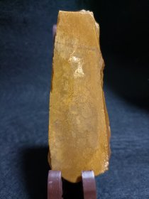 原石摆件（十三），尺寸11*4*1.3CM，通体金黄色、花纹清晰，材质（ShanHu玉）